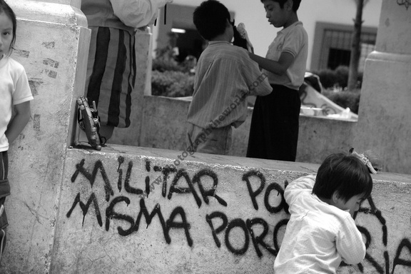Children & graffiti, San Cristóbal De Las Casas, Chiapas, Mexico