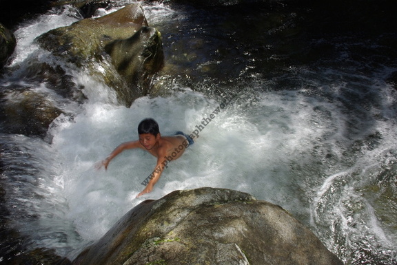 Children playing in the river, Hacienda La Esperanza, Boquete, Chiriquí Province, Panama
